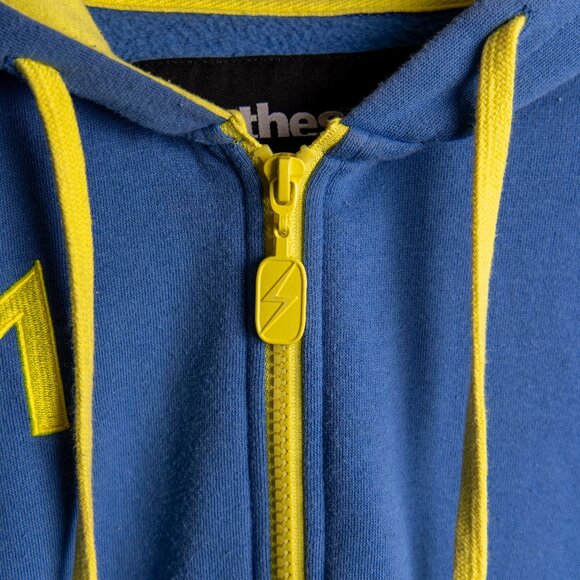 RARE Bethesda Limited Edition Fallout 4 Vault 111 Zip Up Blue Hoodie Medium 2015 - Picture 4 of 6